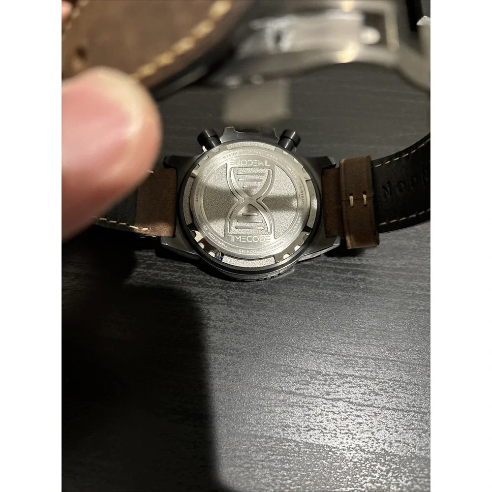 Timecode Everest 1953 TC-1004-05 Leather Band Chronograph Watch Need New Battery - Picture 4 of 8